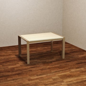 Ausziehtisch mit taubengrauem Gestell und gebleichter Eichenplatte 130x80 cm Golia
