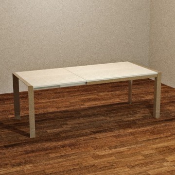 Ausziehtisch mit taubengrauem Gestell und gebleichter Eichenplatte 130x80 cm Golia