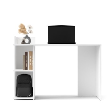 Weißer Schreibtisch mit Seitenablagen Paco1 120x51.6x87.5H