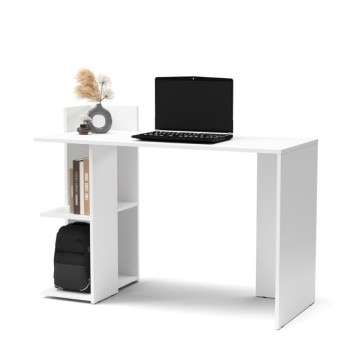 Weißer Schreibtisch mit Seitenablagen Paco1 120x51.6x87.5H
