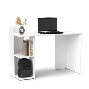 Weißer Schreibtisch mit Seitenablagen Paco1 120x51.6x87.5H