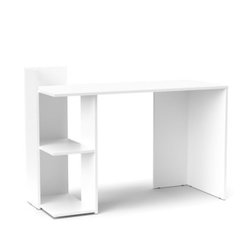 Weißer Schreibtisch mit Seitenablagen Paco1 120x51.6x87.5H