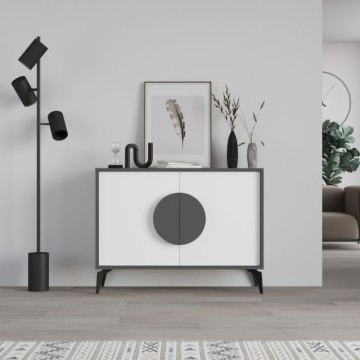 Sideboard 2 Türen anthrazit und weiß Gora110 110x35,6x82