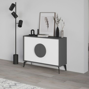 Sideboard 2 Türen anthrazit und weiß Gora110 110x35,6x82