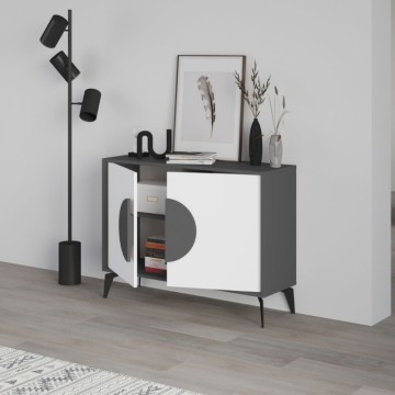 Sideboard 2 Türen anthrazit und weiß Gora110 110x35,6x82