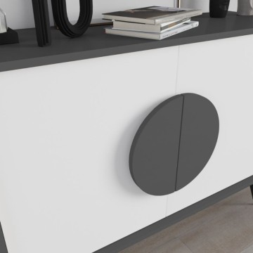 Sideboard 2 Türen anthrazit und weiß Gora110 110x35,6x82