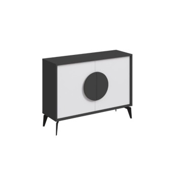 Sideboard 2 Türen anthrazit und weiß Gora110 110x35,6x82