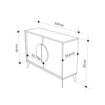 Sideboard 2 Türen anthrazit und weiß Gora110 110x35,6x82
