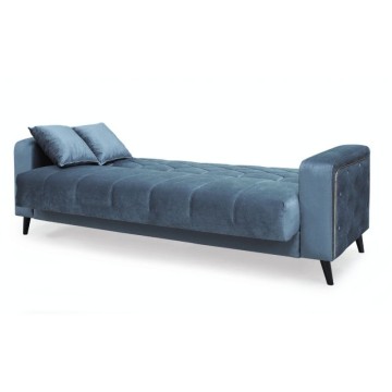 3-Sitzer-Sofa gesteppte Armlehnen mit Bettfunktion und Stauraum Columbia grauer Samt 225x84x85h