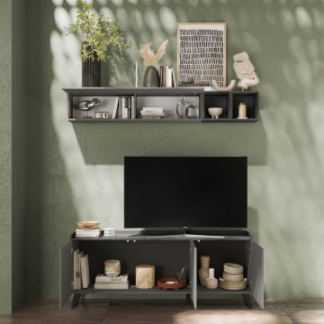 TV-Ständer 3 Türen Polan Schiefer Blei 181x42x72h