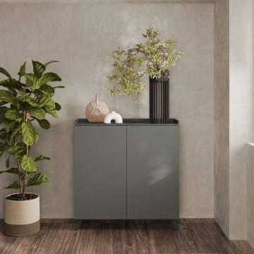 Hohe Anrichte 2 Türen Polan Schiefer Blei 121x42x126h