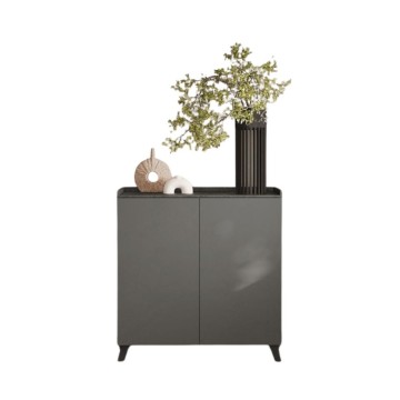 Hohe Anrichte 2 Türen Polan Schiefer Blei 121x42x126h
