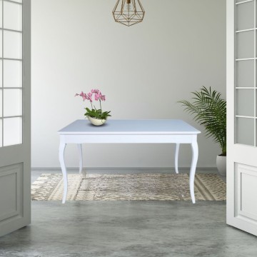 Ausziehbarer rechteckiger Tisch Liberty weiß Esche 140x85x76h
