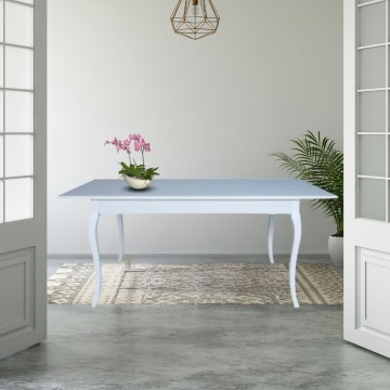 Ausziehbarer rechteckiger Tisch Liberty weiß Esche 140x85x76h