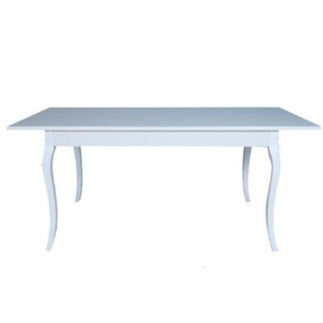 Ausziehbarer rechteckiger Tisch Liberty weiß Esche 140x85x76h