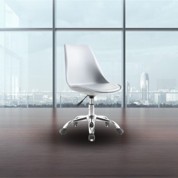 Weißer Bürostuhl LC719 mit ergonomischem Sitz und Rollen