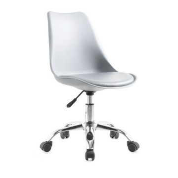 Weißer Bürostuhl LC719 mit ergonomischem Sitz und Rollen