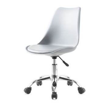Weißer Bürostuhl LC719 mit ergonomischem Sitz und Rollen