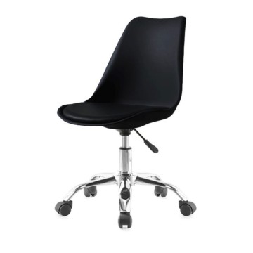 Schwarzer Bürostuhl LC719 mit ergonomischem Sitz und Rollen