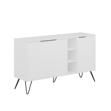 Weißes Sideboard 3 Türen Clara 142x35,5x83h