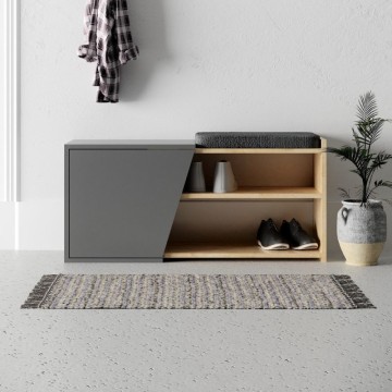 Schuhschrank Bank anthrazit Eiche Fiona 104.6x37.5x47.2