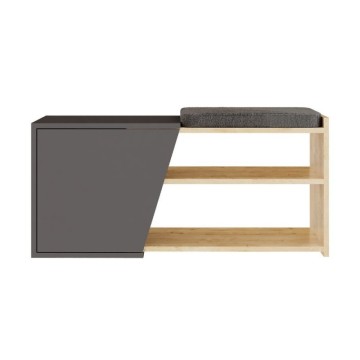 Schuhschrank Bank anthrazit Eiche Fiona 104.6x37.5x47.2