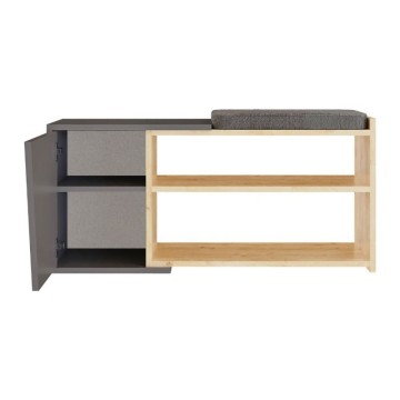 Schuhschrank Bank anthrazit Eiche Fiona 104.6x37.5x47.2