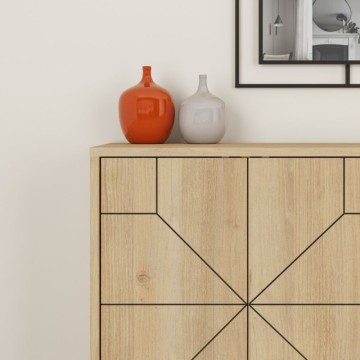 Anrichte 4 Türen aus Eiche mit geometrischem Muster Dune 123x35x77,4