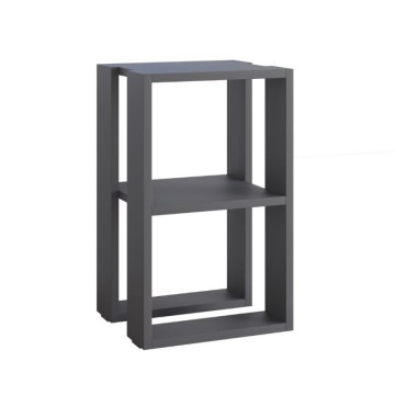 Nachttisch zwei Regale anthrazit Lonie 34x30x55h