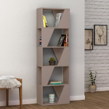 Taubengraues Bücherregal mit 5 Fächern Rahmen 54x168