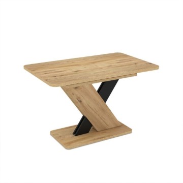Ausziehbarer Eichentisch mit schwarzen Details Axi 120x75x76H