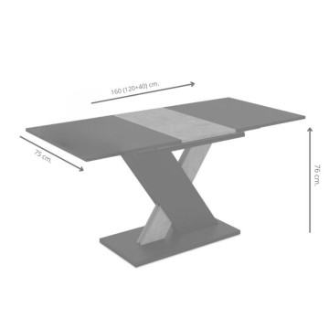 Ausziehtisch weiß Axi 120x75x76H