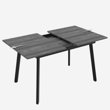 Ausziehtisch weiße Platte und schwarze Metallbeine Lini 138x85x76h