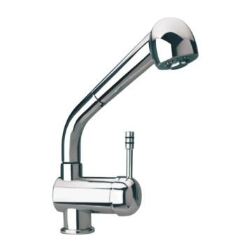 Paini 64CN566 satinierte Küchenarmatur mit herausziehbarer Handbrause