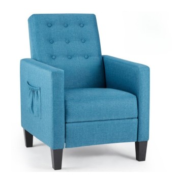 Relaxsessel mit Massage Malea blauem Stoff