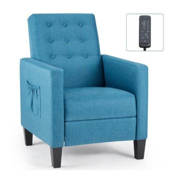 Relaxsessel mit Massage Malea blauem Stoff