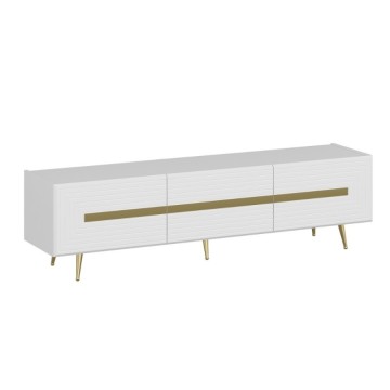 TV-Schrank 3 Türen weiß Jose Gold Details 180x42x50h