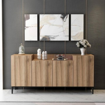 Ellaria Nussbaum 4-türiges Sideboard 160x42x75h