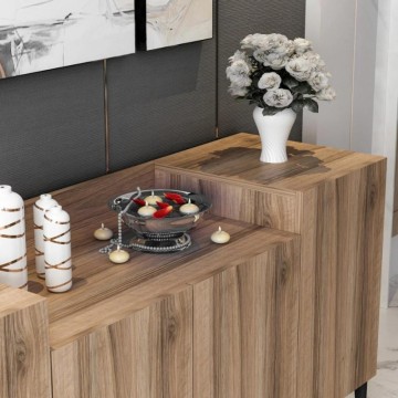 Ellaria Nussbaum 4-türiges Sideboard 160x42x75h
