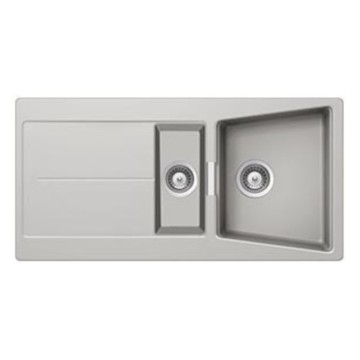 Smeg LC102AL Aluminium-Einbauspüle mit 2 Becken und umschaltbarer Tropfschale 100x50