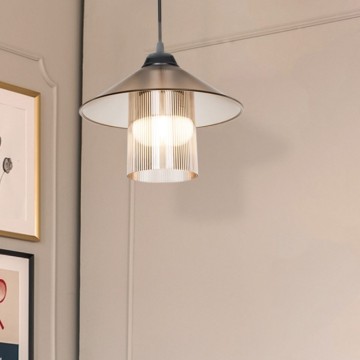 Hängeleuchte im Vintage-Stil Diffusor und Schirm bernsteinfarben Inka ASZ1464