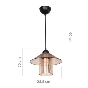 Hängeleuchte im Vintage-Stil Diffusor und Schirm bernsteinfarben Inka ASZ1464