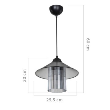 Hängeleuchte im Vintage-Stil mit Diffusor und geräuchertem Schirm Inka ASZ1463
