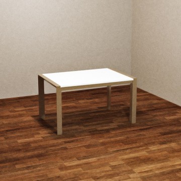 Turtledove Ausziehtisch mit weißer Platte 130x80 - Golia