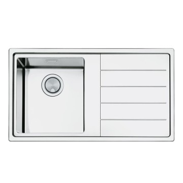 Smeg LPK861D3 1 Becken Einbauspüle mit rechter Abtropffläche 86x50 aus gebürstetem Edelstahl
