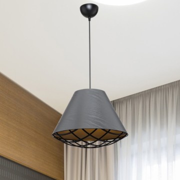 Moderne Deckenleuchte mit anthrazitfarbenem Stoffschirm Ayda ASZ1560