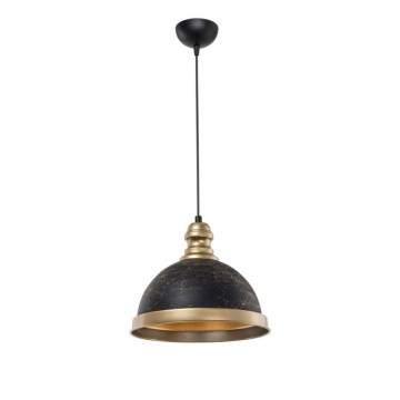 Deckenleuchte mit schwarzem Metallschirm und goldenen Details Astek ASZ1637
