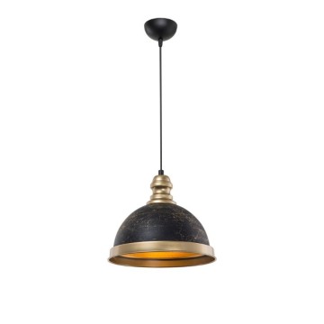 Deckenleuchte mit schwarzem Metallschirm und goldenen Details Astek ASZ1637