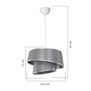 Deckenleuchte mit grauem Schirm in Holzoptik Lima MDL5132