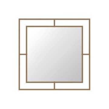 Quadratischer Eckspiegel mit doppeltem goldenen Metallrahmen